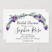 Lila Violett Lavendel Eucalyptus Brautparty Einladung (Vorne/Hinten)