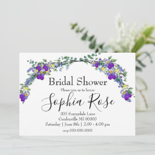 Lila Violett Lavendel Eucalyptus Brautparty Einladung