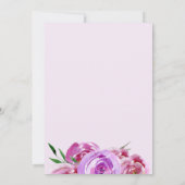 Lila Violett-Maulwurfbäume Bouquet-Babydusche Einladung (Rückseite)