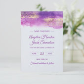 Lila Violett Mauve Lavender RETTETEST Save The Date (Stehend Vorderseite)