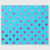 Lila Violett Metallische Imitat Foil Polka Dot Aqu Geschenkpapier (Flach)