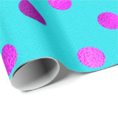 Lila Violett Metallische Imitat Foil Polka Dot Aqu Geschenkpapier (Rolleneckpunkt)