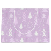 Lila Violett Moderne Bäume Winter Weihnachten Große Geschenktüte (Vorderseite)
