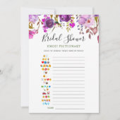 Lila Violett-Peony-Brautparty-Karte Einladung (Vorderseite)