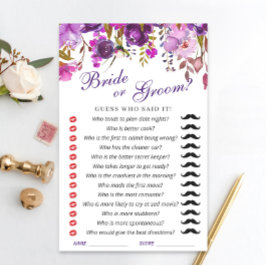 Lila Violett Peony Floral Brautparty Game