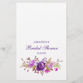 Lila Violett Peony Floral Brautparty Game (Rückseite)