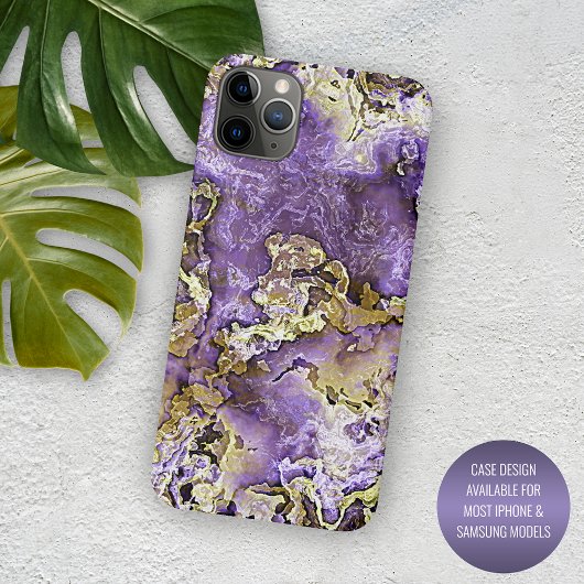 Lila Violett Rosa Goldmineralien Kunstmuster Case-Mate iPhone Hülle