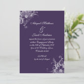 Lila Violett- und Weißkot-Blume Einladung (Stehend Vorderseite)