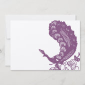 Lila Violett Vintag Moderne Pfauenhochzeit Einladung (Vorderseite)