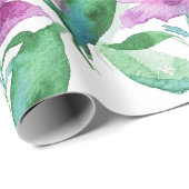 Lila Violett Wasserfarbe Blütenhandbemalt Geschenkpapier (Rolleneckpunkt)