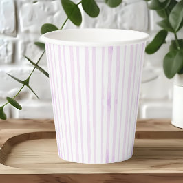 Lila | Violett Wasserfarbe Streifen Pappbecher