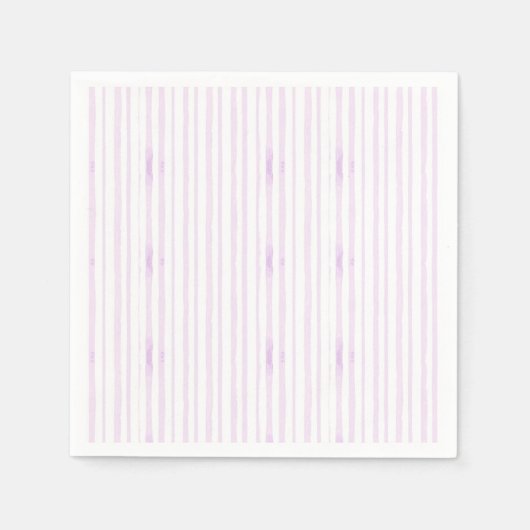 Lila | Violett Wasserfarbe Streifen Serviette (Vorderseite)