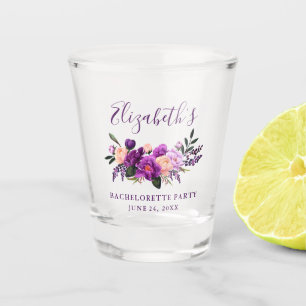 Lila Violett Wasserfarbener Junggeselinnen-Abschie Schnapsglas