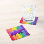 Lila/Violettbär auf Rainbow Wash Paper Untersetzer (Vor Ort)