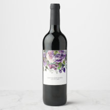 Lila Violette Aquarell-Blumenstrauß Goldschrift