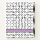 Lila Violette auf Schwarz-Weiß-Muster Notizblock (Rückseite)