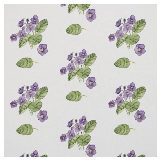 Lila violette Blätter Aquarellmuster Stoff (Muster)