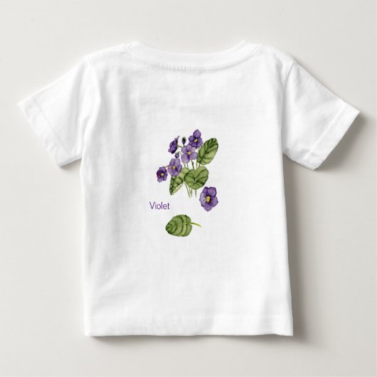 Lila violette Blume Aquarell T - Shirt (Rückseite)