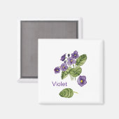 Lila violette Blume Aquarellfarbenprägung Magnet (Vorderseite/Rückseite)