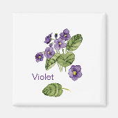 Lila violette Blume Aquarellfarbenprägung Magnet (Vorne)