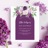 Lila violette Blume Haushalt Geburtstagsausschreib