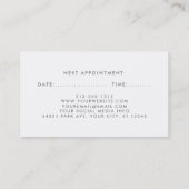 Lila violette Blumenhaar-Stylist-Verabredung Silv Terminkarte (Rückseite)