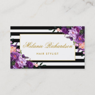Lila violette Blumenhaar-Stylist-Verabredung SPG Terminkarte