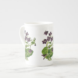 Lila Violette Botanische Knochen-China Tasse