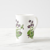 Lila Violette Botanische Knochen-China Tasse (Vorderseite Rechts)