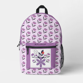 Lila violette Farbe in Farbton, dezent Bedruckter Rucksack