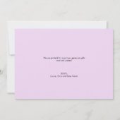 Lila violette Foto-Collage Dankeskarte (Rückseite)