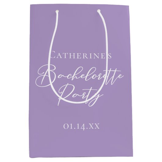 Lila violette Henparty individuell Mittlere Geschenktüte (Vorderseite)