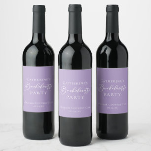 Lila violette Henparty personalisiert Weinetikett