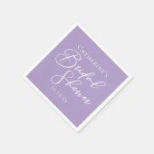 Lila Violette Hochzeitsdusche Party Personalisiert Serviette (Ecke)
