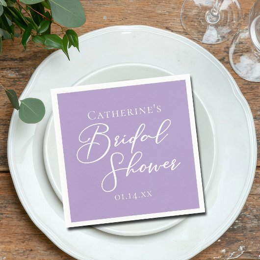 Lila Violette Hochzeitsdusche Party Personalisiert Serviette