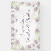 Lila violette Hochzeitsrose Banner (Vertikal)