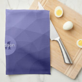 Lila violette Maschenöffnung Monogram Geschirrtuch (Viertel Falte)