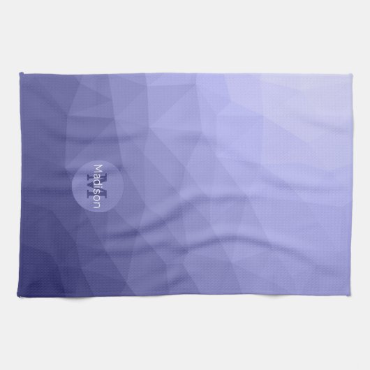 Lila violette Maschenöffnung Monogram Geschirrtuch (Horizontal)