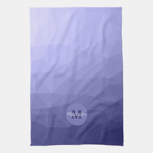 Lila violette Maschenöffnung Monogram Geschirrtuch (Vertikal)