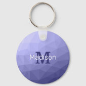 Lila violette Maschenöffnung Monogram Schlüsselanhänger (Rückseite)