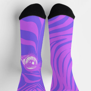 Lila-Violette, nicht zusammenpassende Zebrasocken Socken