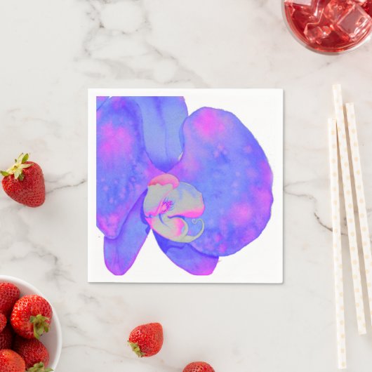 Lila violette Orchideen Serviette (Beispiel)