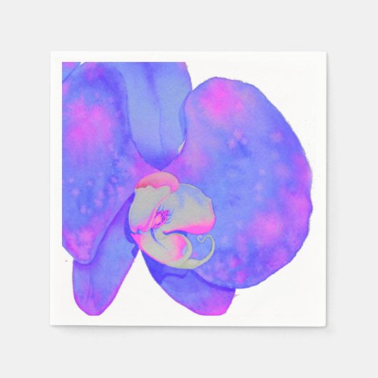 Lila violette Orchideen Serviette (Vorderseite)