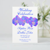 Lila violette Orchideenmalerei Einladung (Stehend Vorderseite)