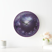 Lila, violette Perle Große Wanduhr (Zuhause)