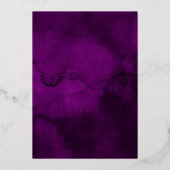 Lila, violette, pflaumenfarbene und silberne Hochz Folieneinladung (Rückseite)