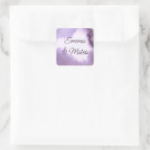 Lila Violette Quadratischer Aufkleber (Tasche)