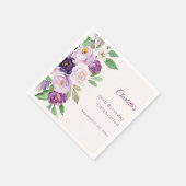 Lila violette rosa Blumen Geburtstag Serviette (Ecke)