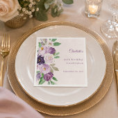 Lila violette rosa Blumen Geburtstag Serviette