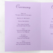 Lila violette Rosen Hochzeitsprogramme Dreifach-gefaltete Programmkarte (Innen Erste Seite)